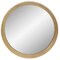 Northlight 13" Gold Round Modern Wall Mirror with Woodgrain Finish